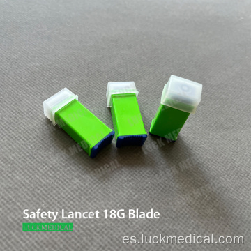 Lanceta de sangre de acero inoxidable estéril 18g cuchilla